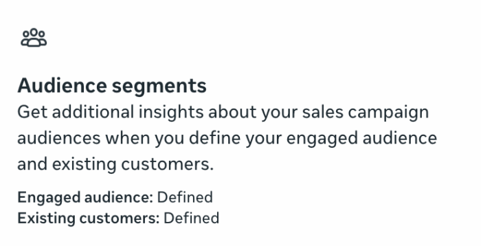 Настройки рекламы Сегменты аудитории