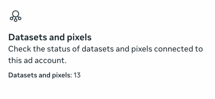 Наборы данных и пиксели настроек рекламы