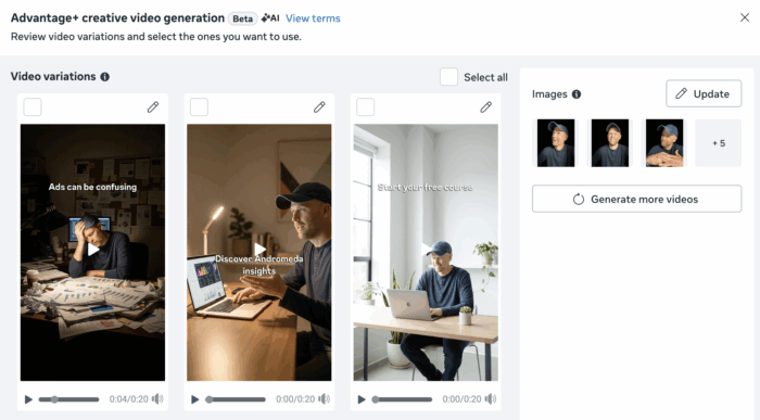 Advantage+ Creative Video Generation