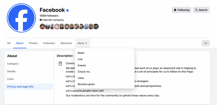 Meta Page Transparency