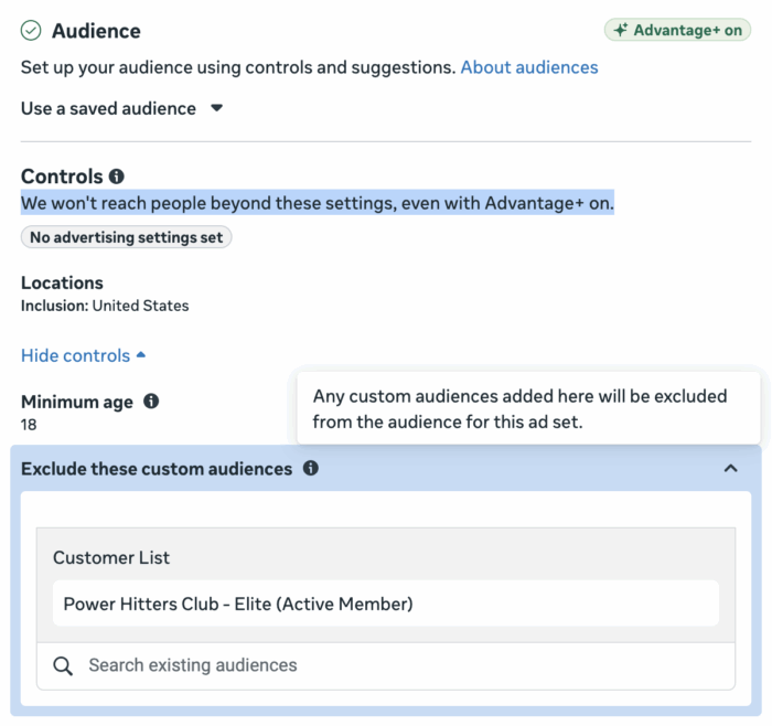 Custom Audience Exclusions