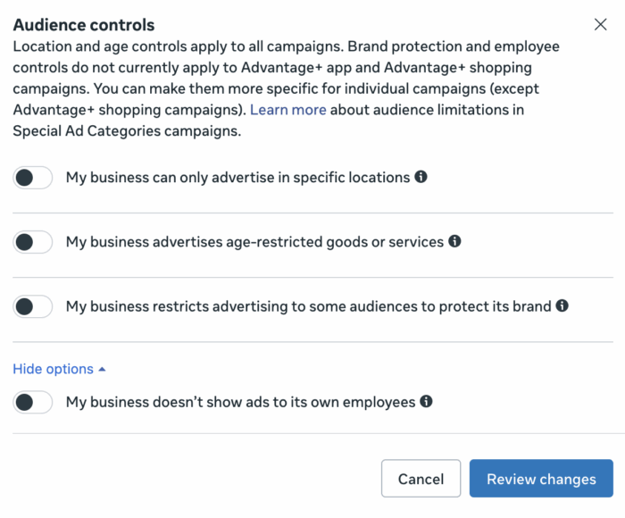 Audience Controls