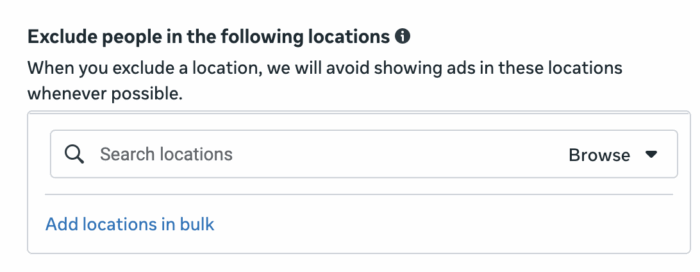 Audience Control Location Exclusion