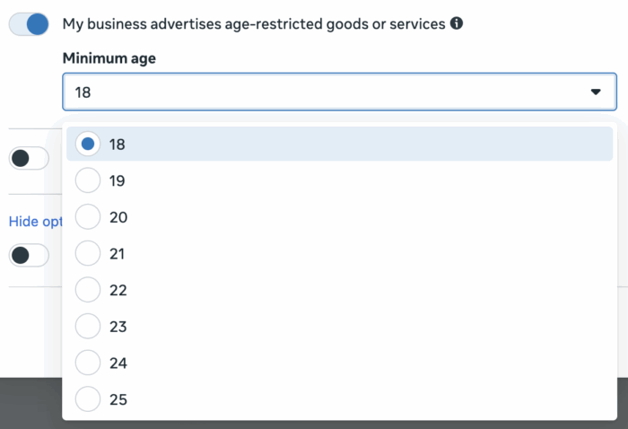 Audience Control Age Minimum