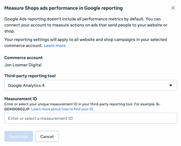 Shops Third-Party Reporting Integration