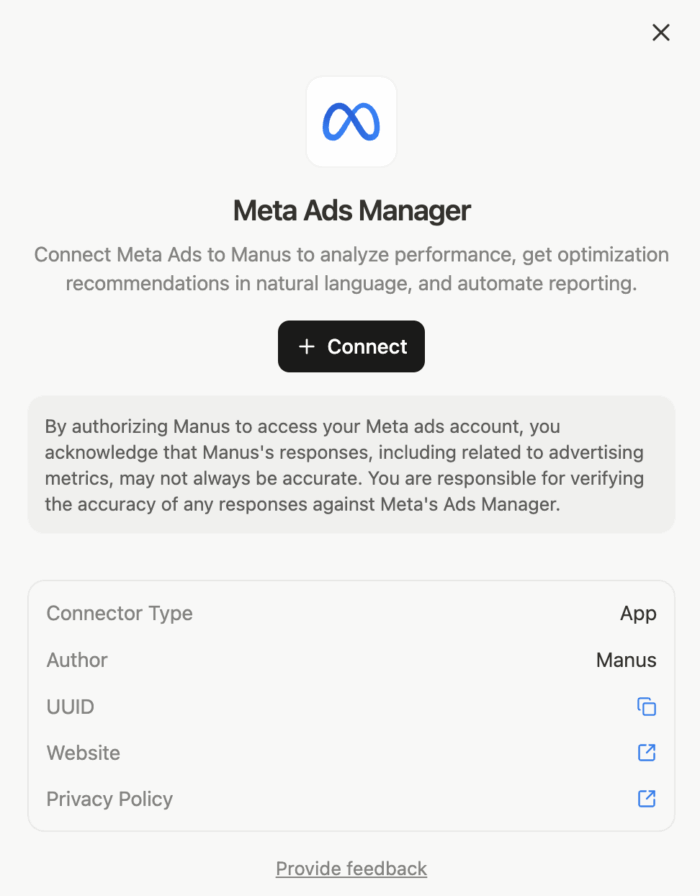 Manus AI Meta Ads Manager