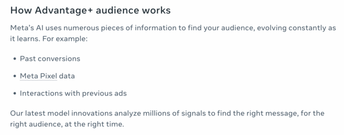 Advantage+ Audience