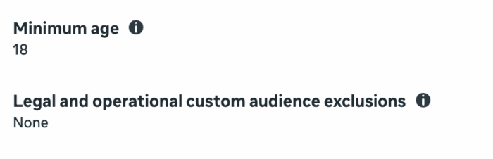 Legal and operational custom audience exclusions