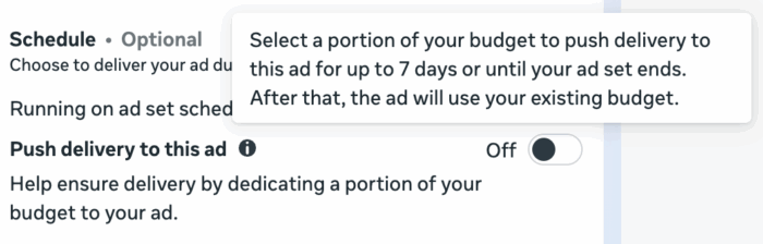 Push Delivery to This Ad