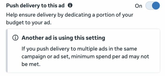 Push Delivery to More Than One Ad