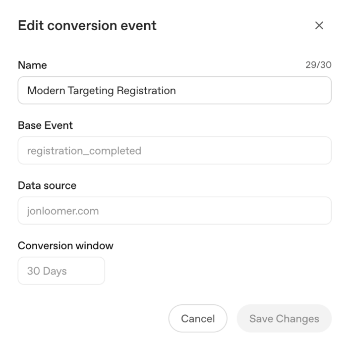 ChatGPT Ads Conversion Event