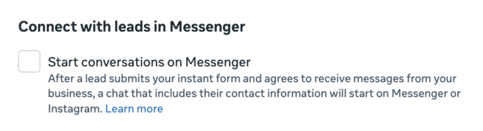 Connect with Leads on Messenger