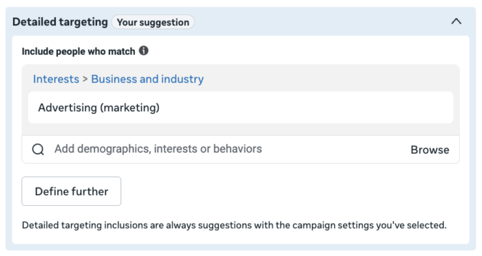 Detailed Targeting Audience Suggestion