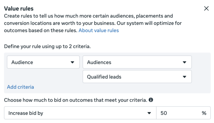 Value Rules for Audiences