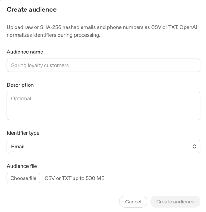 ChatGPT Ads Custom Audiences