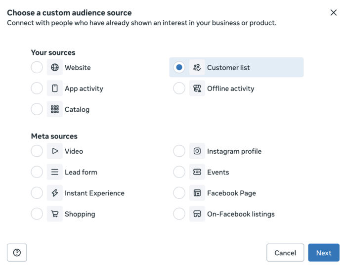 Customer List Custom Audience