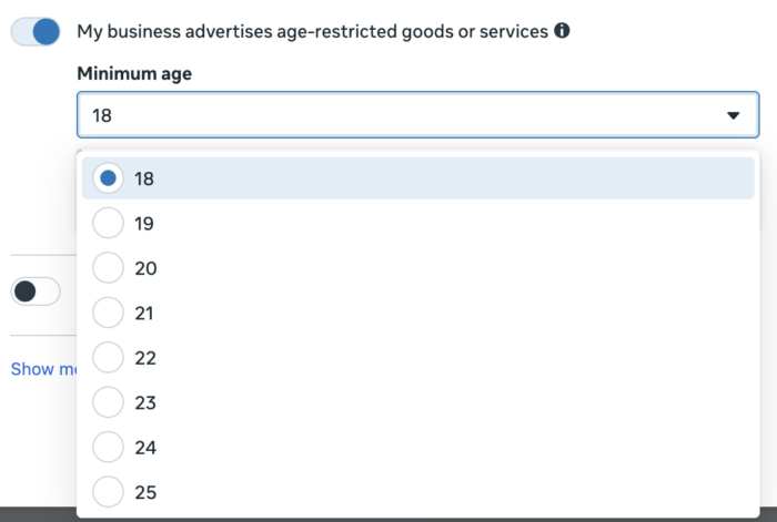 Account Controls Age Minimum