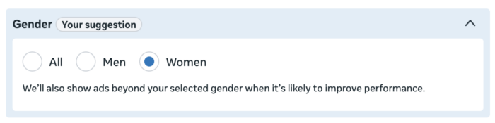 Audience Suggestion Gender