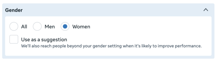 Audience Restriction Gender