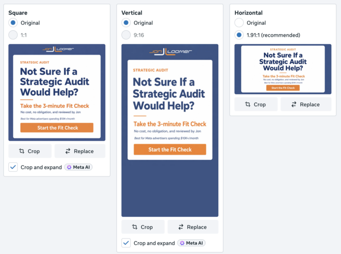 Meta Ads Creative Crop