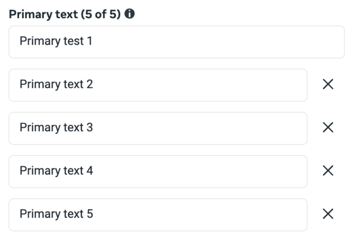 Primary Text Options
