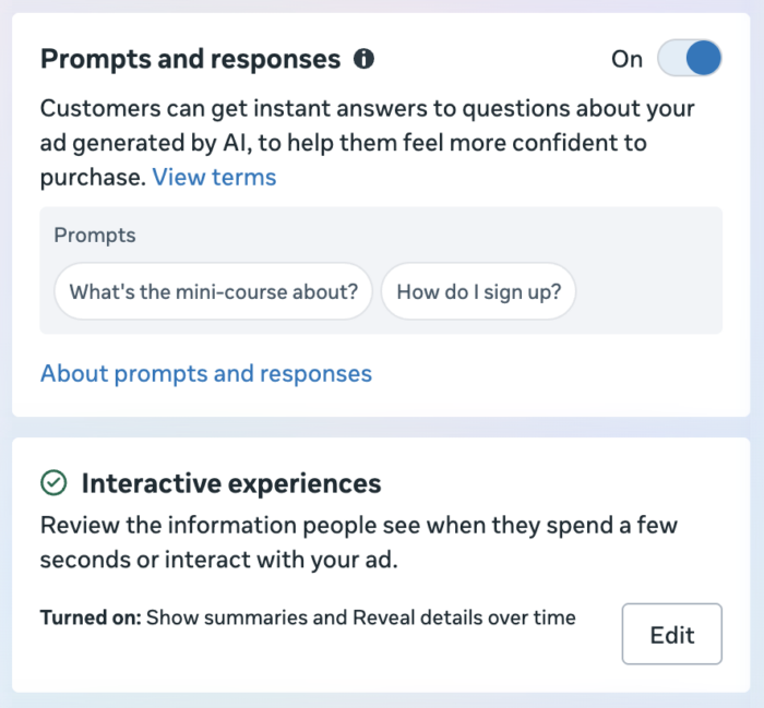 Interactive Experiences Prompt Responses