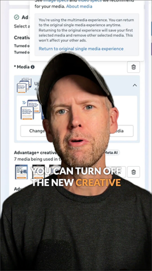 Turn Off New Creative Workflow (Multimedia Experience)
