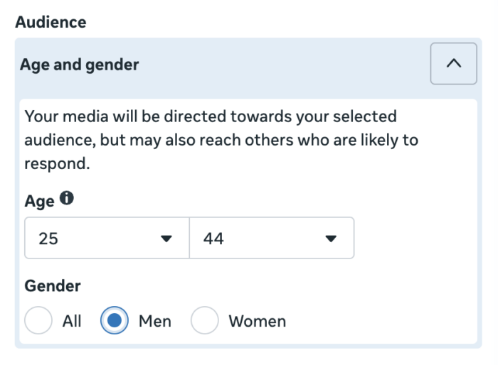 Choose an audience for each ad creative